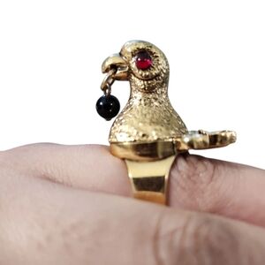 Pauline Trigere Goldtone Bird Ring